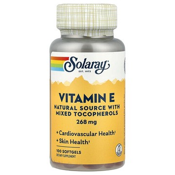 Solaray, 生育酚乙酸酯，268 毫克（400 國際單位），100 粒軟凝膠