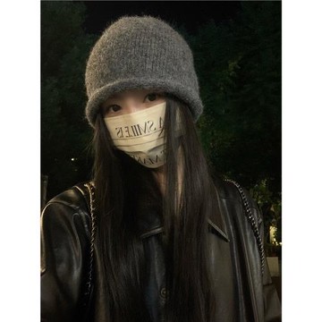 經典百搭款純色毛線帽子女秋冬保暖大頭圍護耳冷帽顯臉小針織帽男