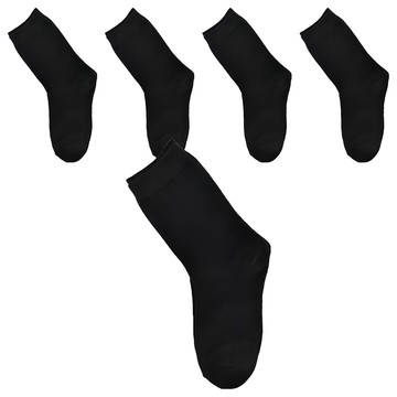 哈囉喬伊 韓國素色坑條中筒襪 1入  黑色  22~26cm