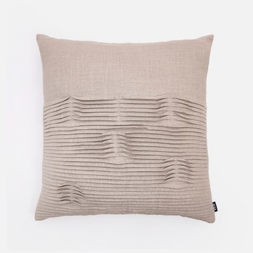 查莉壓線百摺抱枕50x50cm 卵石灰