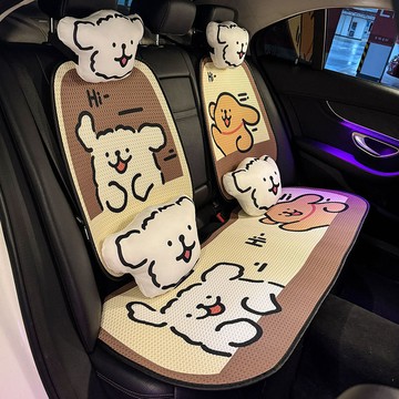 🚀桃園出貨🚀 汽車坐墊四季通用座墊夏季涼墊座椅套透氣通風座套冰絲女士高級感