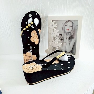 夾腳拖八字拖輕便增高人字拖厚底女士沙灘人字拖防滑好看休閒橡膠防滑【淘夢屋】【淘夢屋】