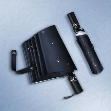 雪堡10骨星空雨傘男士學生折疊簡約自動晴雨兩用太陽傘女加大結實