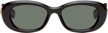 Gucci 黑色 GG Oval 太阳镜
