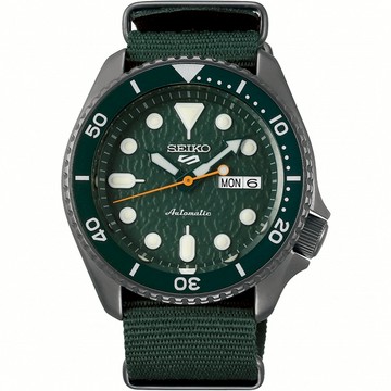 SEIKO 精工 5 Sports 系列潮流機械錶 4R36-07G0H(SRPD77K1)-綠帆布/42.5mm