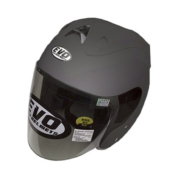 【通勤首選】EVO CA335 Type_R Plus 素色 消光黑 3/4罩安全帽