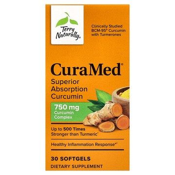 Terry Naturally, CuraMed，高吸收薑黃素，750 毫克，30 粒軟膠囊