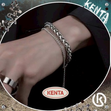 個性雙圈扭結手鏈 不鏽鋼 手鍊男 中性飾品配件 可碰水 情侶 穿搭 配件 KENTA