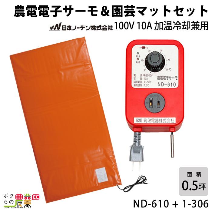 日本ノーデン 農電サーモ 農電園芸マット1枚セット ND-610   1-306 温床機器 保温マット 菜園マット 農業