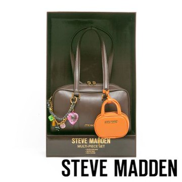 STEVE MADDEN-潮流撞色耳機包/法棍肩背包禮盒-咖啡色