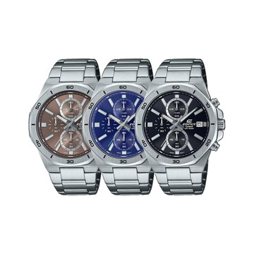 CASIO卡西歐 EDIFICE EFV-640D 八角運動計時鋼帶手錶