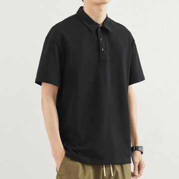 hansca 210g珠地棉男士polo衫短袖夏季正肩商務休閑翻領t恤上衣男