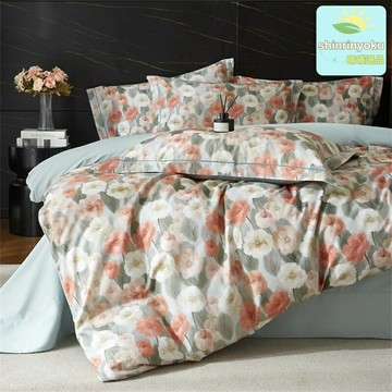 【加厚磨毛超柔】純棉四件套 床上四件套 床品套件 全棉磨毛 數碼印花 田園風格 秋冬保暖 裸睡級親膚