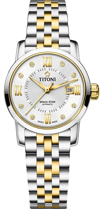 TITONI 梅花錶 天星系列 SPACE_STAR 機械女腕表(23538SY-099)-28mm-銀面鋼帶【刷卡回饋 分期0利率】【APP下單點數13倍送】