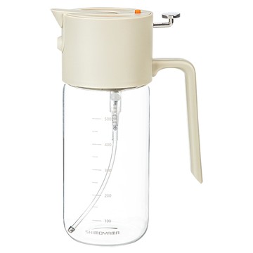 SHIMOYAMA 按壓式噴倒兩用油瓶/玻璃油壺 白色  550ml  1個
