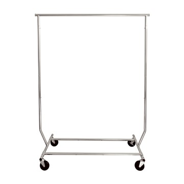 KI WISH 居家生活 高荷重可伸縮全鐵單桿曬衣架 附輪子  129~189 x 55 x 165~177cm  銀色