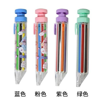 臺灣/🌸水彩筆 油畫棒 蠟筆 繪畫旋轉蠟筆不髒手蠟筆8合1旋轉多色蠟筆兒童塑料8色按動蠟筆