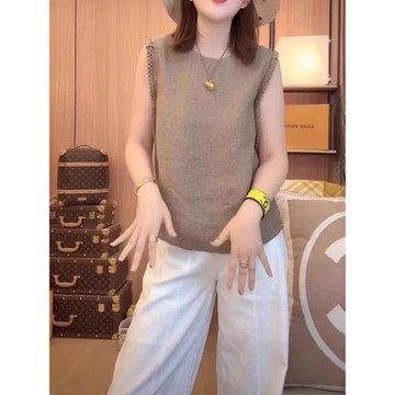 大碼胖MM重工亞麻背心女2026夏季新款老錢風寬松百搭顯瘦無袖上衣