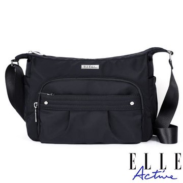 【ELLE Active】知性優雅系列-側背包/斜背包-中-黑色