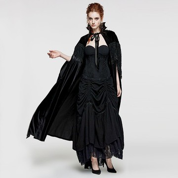 蝙蝠女巫絲絨立領隱形斗篷