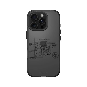 iPhone 16 Pro Clear 酷墨灰 - 迪士尼-星際大戰 Star Wars - 波巴費特-線稿風格白