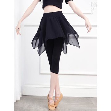 舞蹈褲子古典舞拉丁舞現代舞練功服女成人假兩件中國舞形體服裙褲