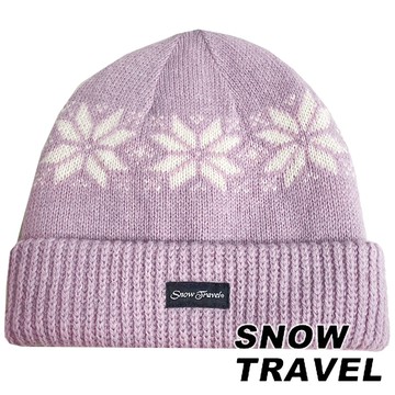 【SNOW TRAVEL 雪之旅】反摺雪花羊毛保暖帽『紫』AR-18C 戶外 露營 登山 健行 休閒 時尚 保暖 保暖帽