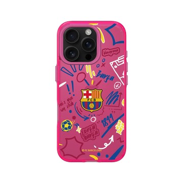 iPhone 16 Pro Clear 粉漾桃 - FC Barcelona - Graffiti