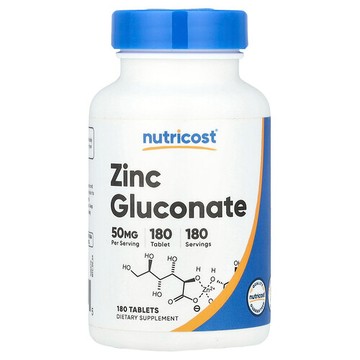 Nutricost, 葡萄糖酸鋅，50 毫克，180 片