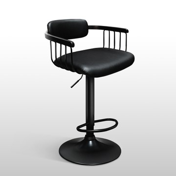 【C'est Chic】Quincy昆西吧台椅(皮質)-黑