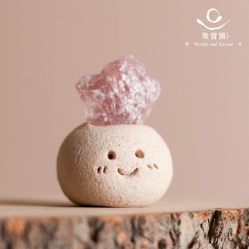 【綵金殿】草莓晶招姻緣礦石迷你擺件｜帶來幸福｜平衡心輪｜愛情運｜茶桌擺件｜過爐開光加持