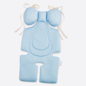 air cossi - 超透氣抗菌天絲坐墊-頭頸支撐款4m-3y-綁帶款-輕柔藍 (67x32cm)