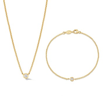 White Sapphire Dewdrop Necklace and Bracelet Set