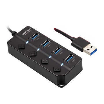 INTOPIC 廣鼎 USB3.2高速集線器  4 Port  5Gbps  100cm長線設計  各孔獨立開關及指示燈設計  HB-610  1個