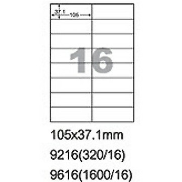 【文具通】阿波羅9616影印自黏標籤貼紙16格105x37.1mm 100入 P1410367【APP滿額下單4%點數(單一帳號最高1500點)】5/31止