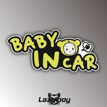 BABY IN CAR 寶寶在車上 娃娃車警示貼 反光防水車貼 汽車後窗貼紙