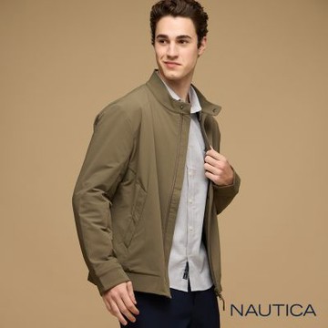 Nautica  男裝 防潑水立領夾克外套-軍綠色