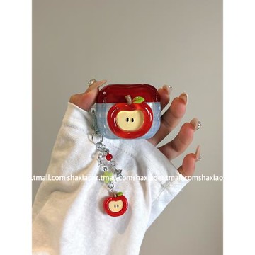 ins風紅色蘋果適用airpodspro2保護套耳機殼新年三代airpods4二代耳機殼蘋果pro3耳機保護套無線藍牙耳機外殼