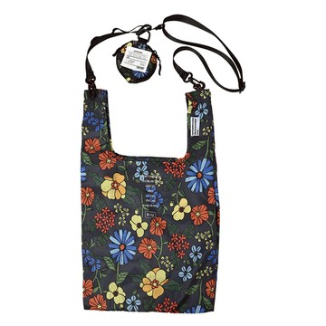 日本KiU 449-169 迷幻花園 可斜背防水購物袋, 可收納, 包包吊飾可掛, 附菊繩