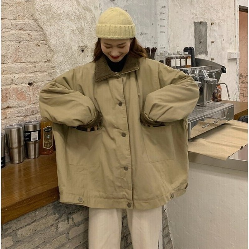 裏ボア ジャケット ブルゾン アウター レディース 冬 ジャンパー ボアブルゾン オーバーサイズ ビッグシルエット ゆったり カジュアル 黒 秋冬 通販 Lineポイント最大get Lineショッピング