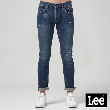 Lee 709 彈性低腰合身小直筒牛仔褲 男 中藍 Urban Riders LL1800028YL