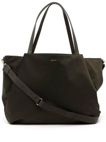 agnès b. - oversized tote bag - women - Calf Leather (top grain)/Nylon - One Size - Green