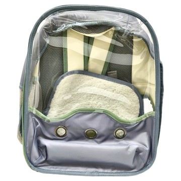 Phoenix 菲尼斯 寵物半透明蛋殼雙肩包  45x35x28cm  皮革+PVC+網布材質  建議9公斤內寵物使用  1個  綠色