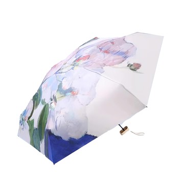 Well Life 悅生活 GoTrip微旅行 古典油畫六折抗紫外線晴雨傘 2個Set  外花內黑 白玫瑰