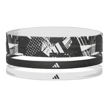 adidas 愛迪達 止滑運動髮帶組 ADAC-16161  22.8 x 5.4 x 0.5cm  塗鴉黑 + 午夜黑 + 雪花白  1組