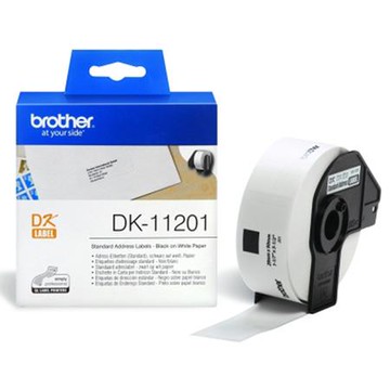 兄弟牌brother DK定型系列標籤帶/DK-11201/白底黑字