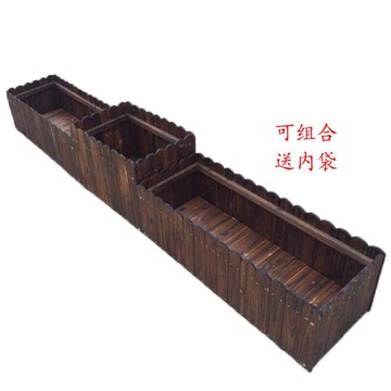 花箱 戶外防腐木花箱陽台種菜盆種植箱花槽柵欄特大實木長方形花盆多肉【MJ16179】