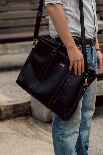 防潑水素皮革 Vegan 手工公事包