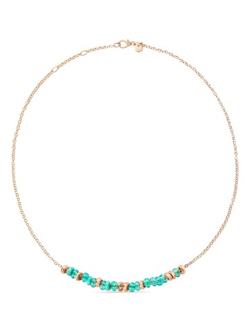 Dodo - 18kt rose gold-plated sterling silver Rondelle beaded necklace - women - Recycled Plastic/Sterling Silver/18kt Rose Gold Plated Sterling Sil...