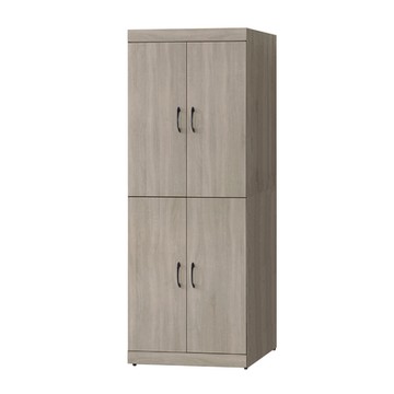 Boden-班萊2.6尺工業風四門衣櫃(雙吊桿)-79x56x209cm